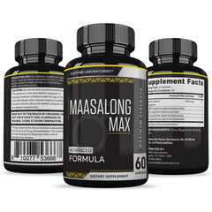 Multi-ingredient Maasalong Max blend image conveys a comprehensive approach to male vitality.