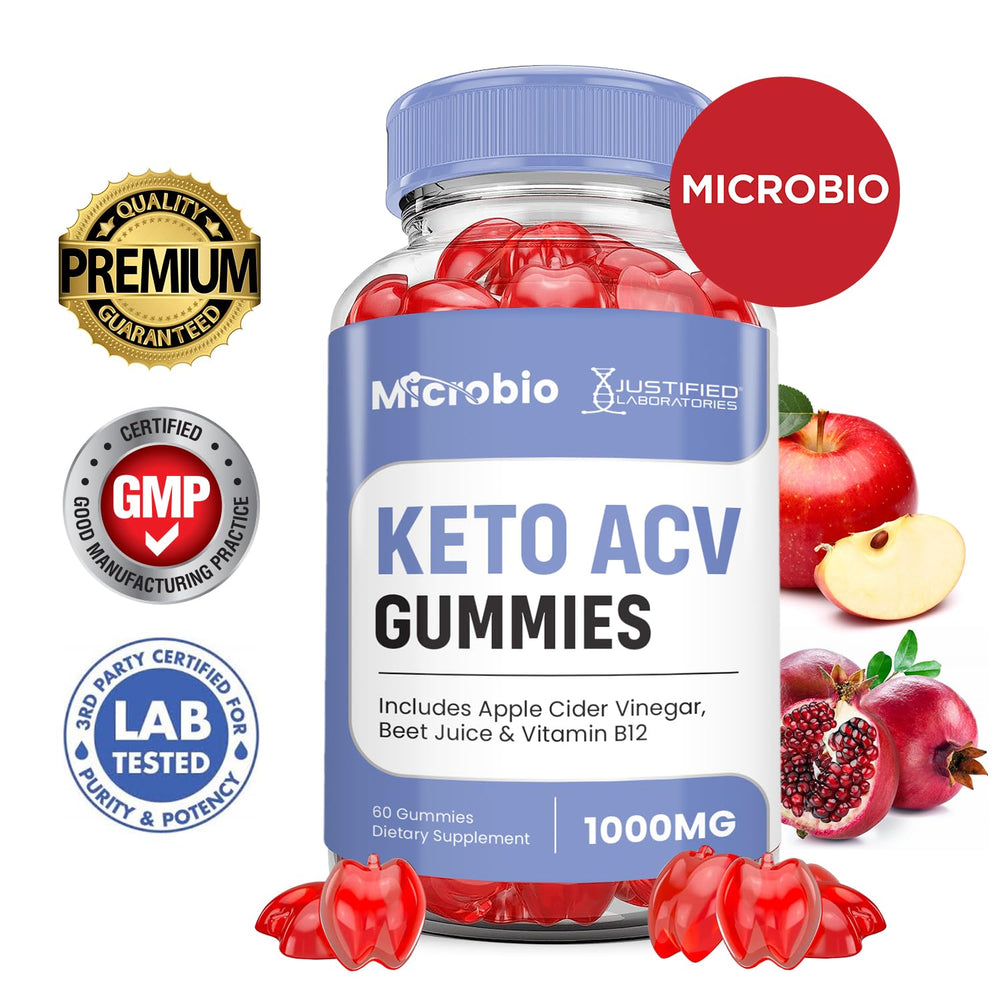 Justified Laboratories Microbio Keto ACV Gummies pouring for a quick daily routine.