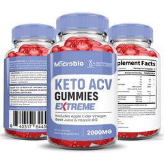 Justified Laboratories Microbio Keto ACV Gummies packaging emphasizes vegan and gluten-free options.