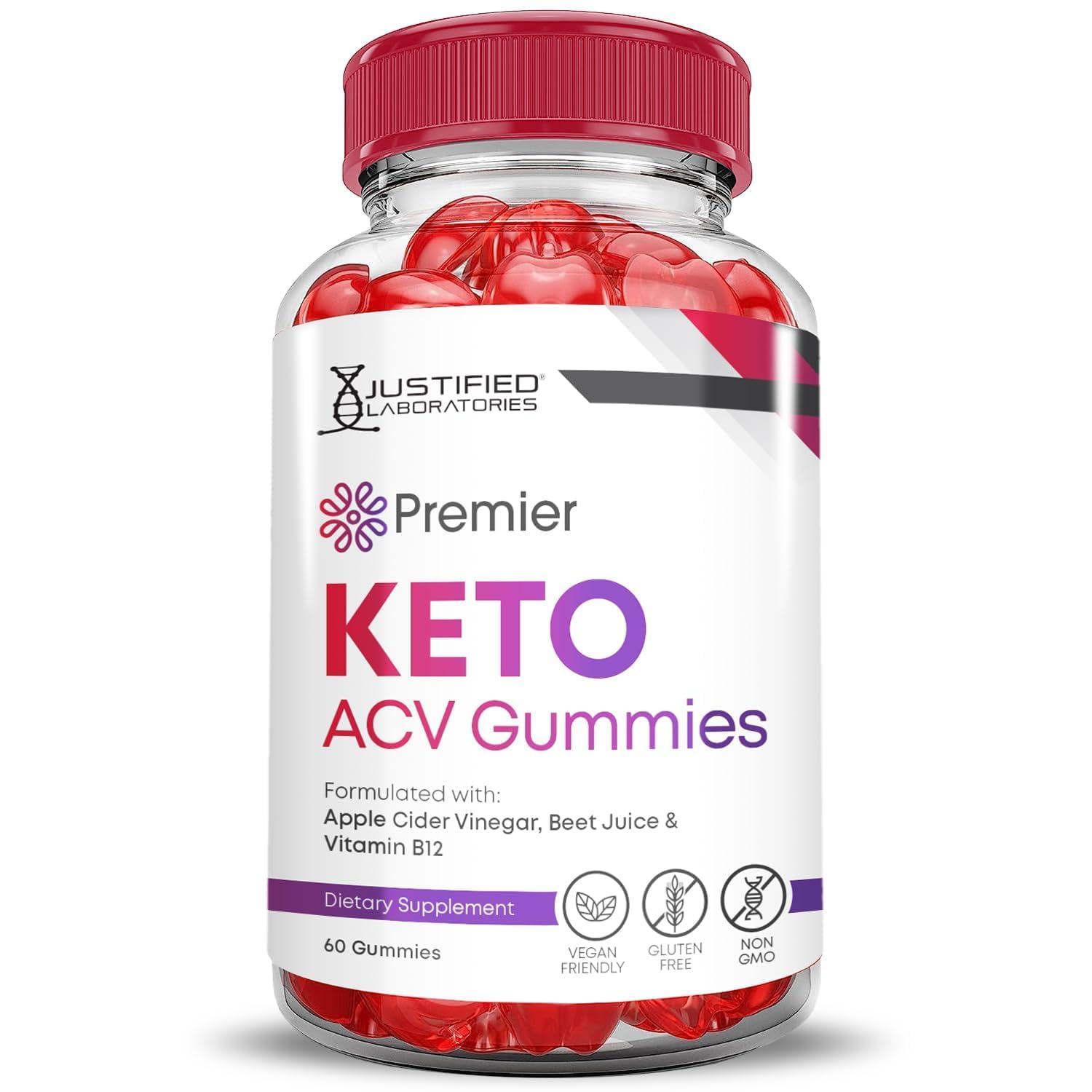 Close-up of chewy texture on Justified Keto ACV Gummies.