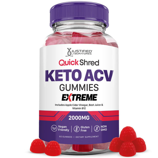 Justified Laboratories Quick Shred Keto ACV Gummies bottle for easy daily nutrition