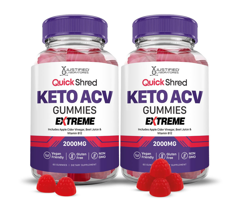 Justified Laboratories Quick Shred Keto ACV Gummies bottle for daily wellness with 2000mg ACV