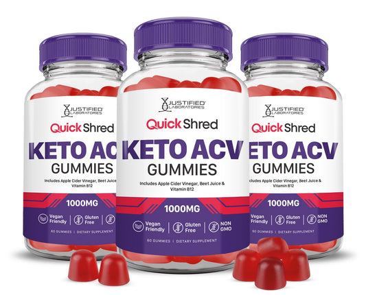 Justified Laboratories Quick Shred Keto ACV Gummies bottle for convenient daily nutrition with flavor