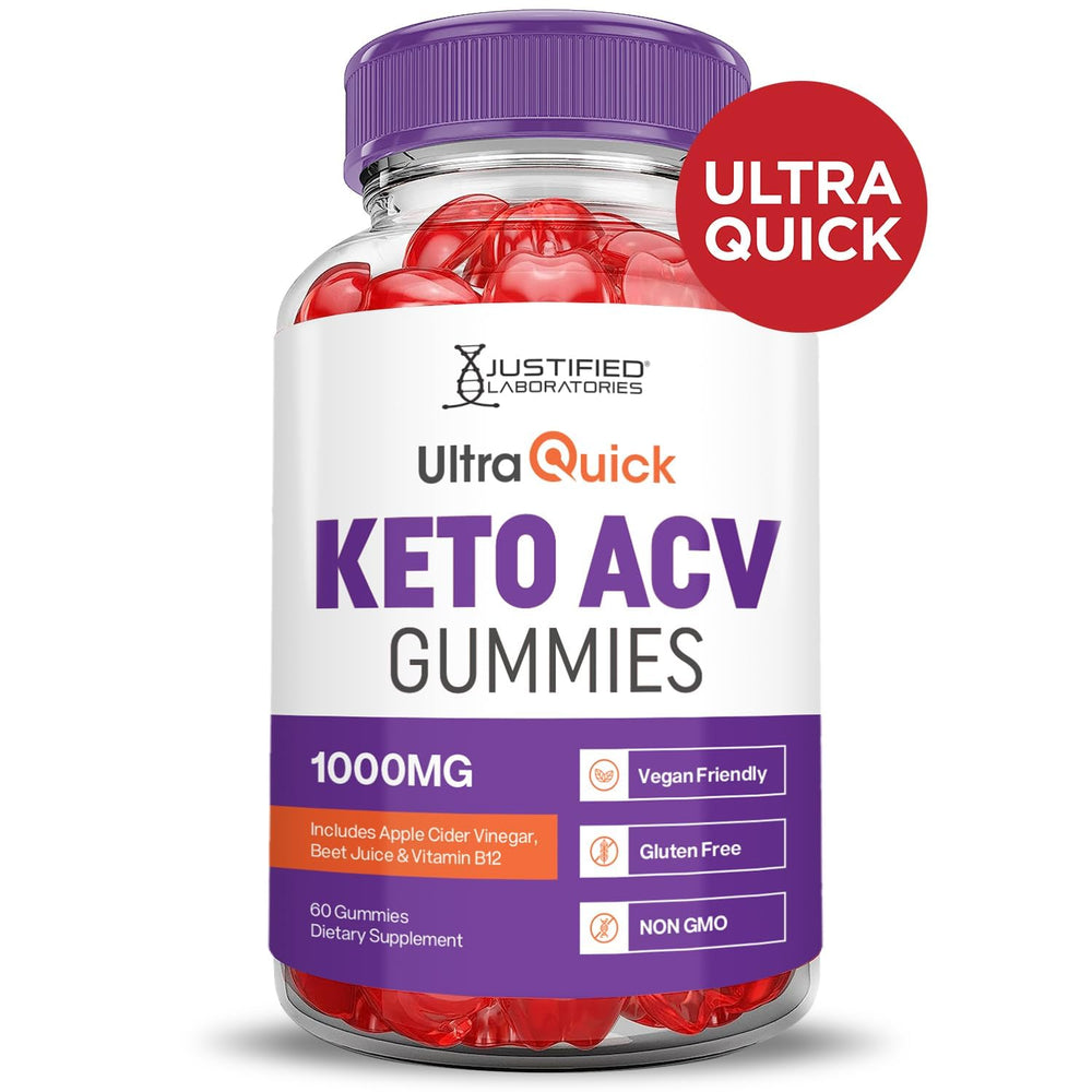 Justified Laboratories Ultra Quick Keto ACV Gummies texture-pectin delivers chewy plant-based bite