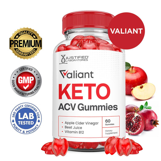Justified Laboratories Valiant Keto ACV gummies close-up showing texture and taste