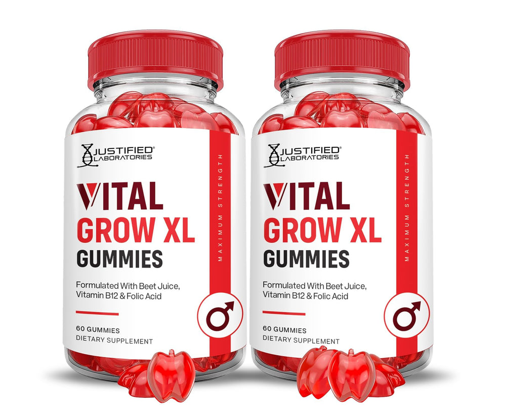 Justified Laboratories Vital Grow XL 2-pack bottle set supports daily energy.