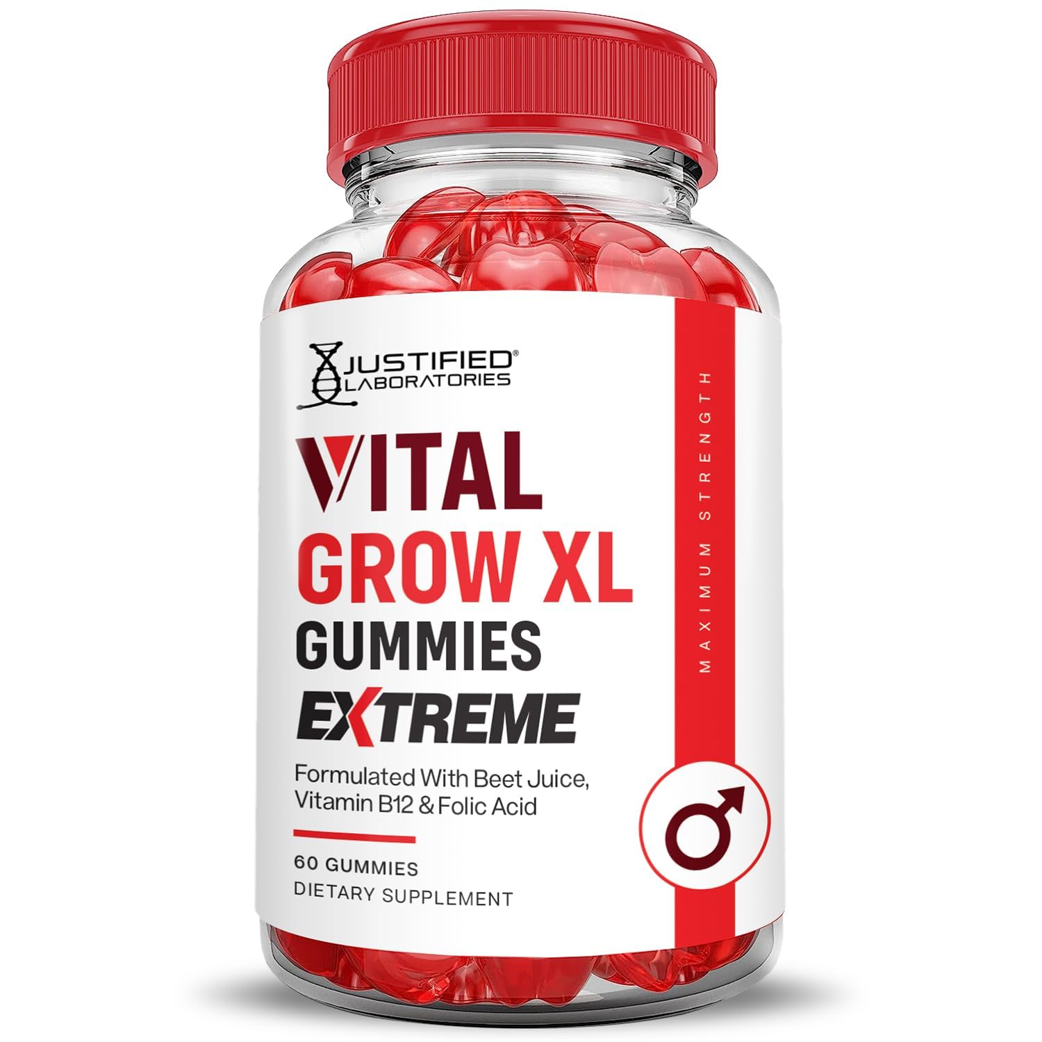 Vital Grow XL Extreme label showing ACV and vegan, non-GMO attributes.