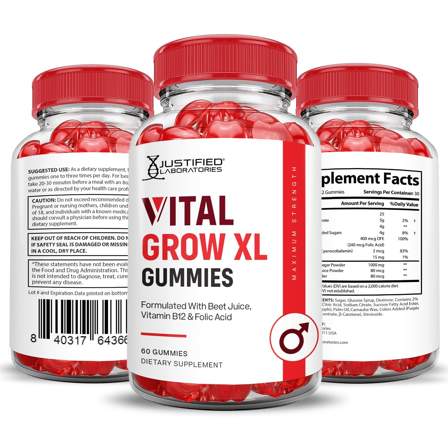Justified Laboratories Vital Grow XL gummies tasting scene conveys delicious flavor.