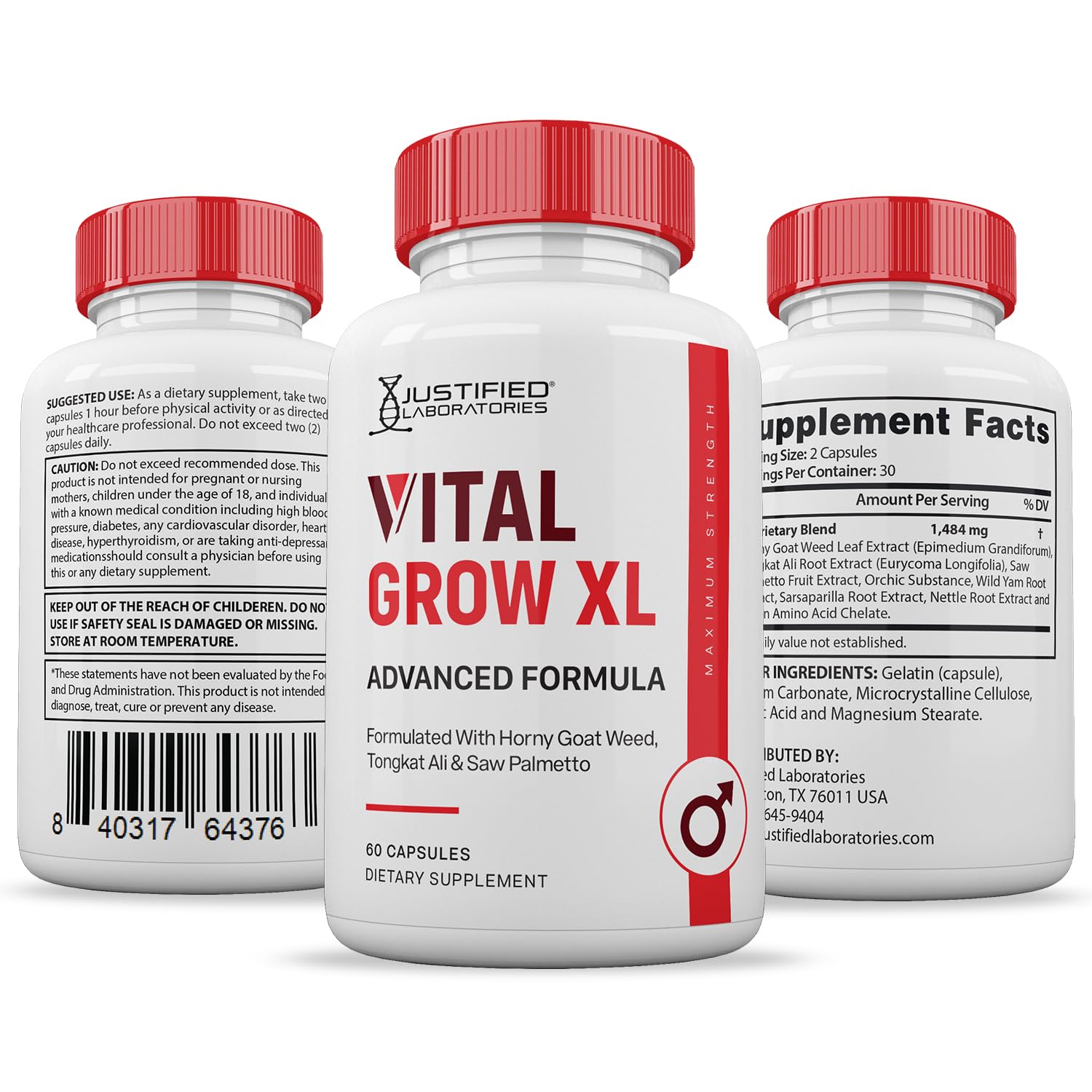 Vital Grow XL pills in a compact travel pack for on-the-go support.