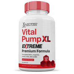 Justified Laboratories Vital Pump XL Extreme 2-pack display emphasizing value and convenience