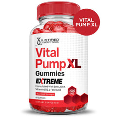Justified Laboratories Vital Pump XL beet and pomegranate blend image highlights natural ingredients