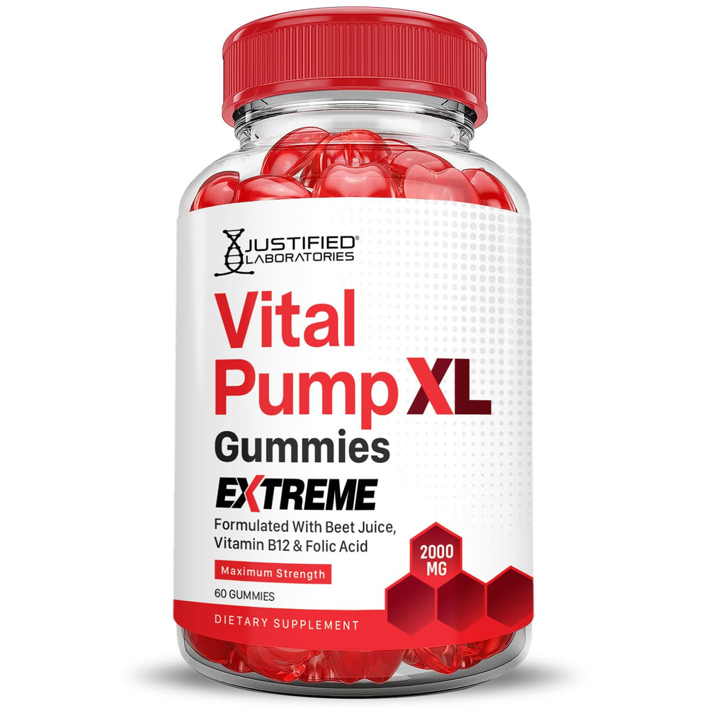 Justified Laboratories Vital Pump XL 2000mg gummies with B12 promoting daily nutrition