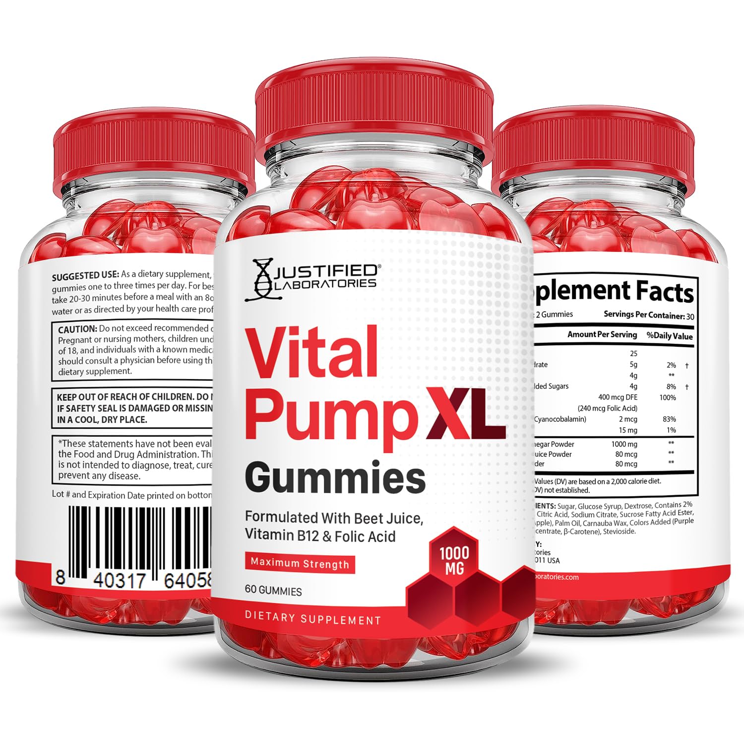Justified Laboratories Vital Pump XL third-party testing seal reinforces safety