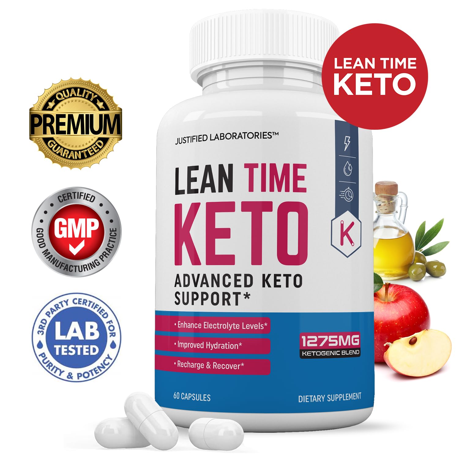 Close-up of Lean Time Keto Pills capsules for easy daily keto support.