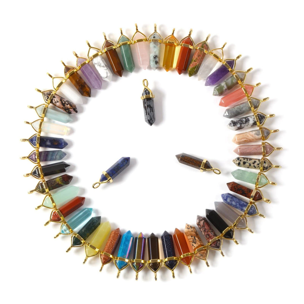 Justinstones crystal healing hexagonal-point pendants for vibrant jewelry
