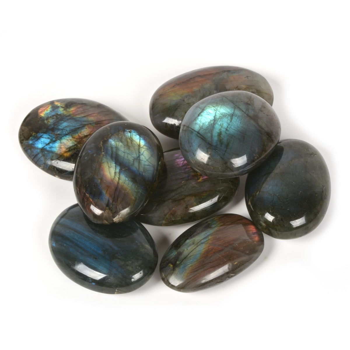 Justinstones Labradorite tumbled polished pocket stone for office energy and decor.