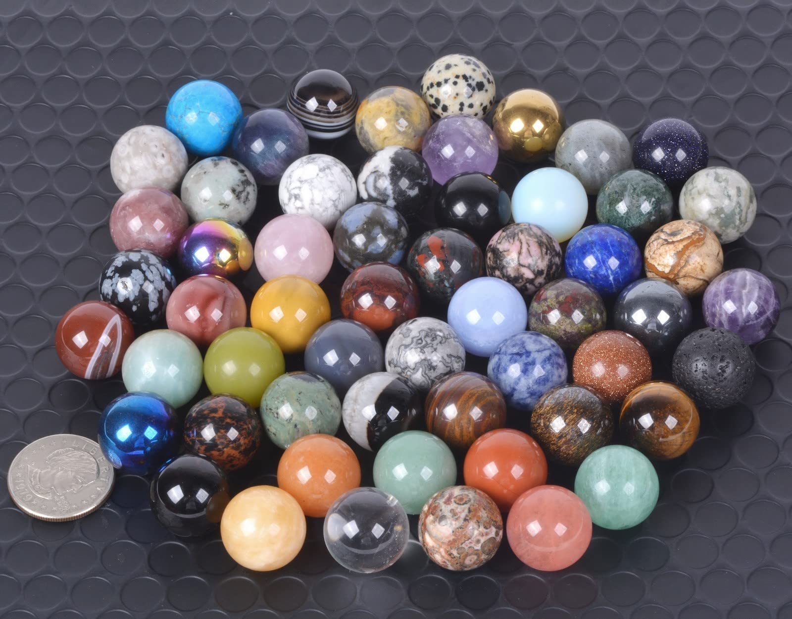 Justinstones assorted gemstone orb set 20mm for collection and educational fun