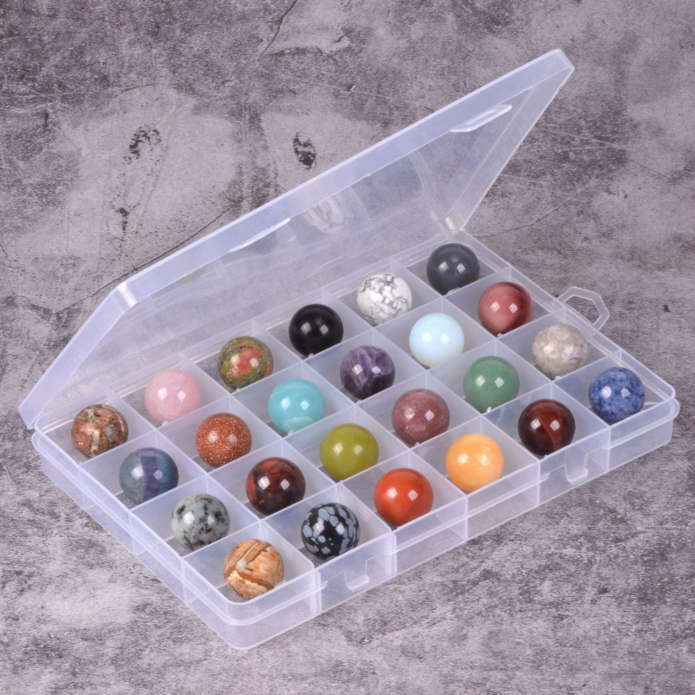 Justinstones storage box 24-piece set to keep orbs organized