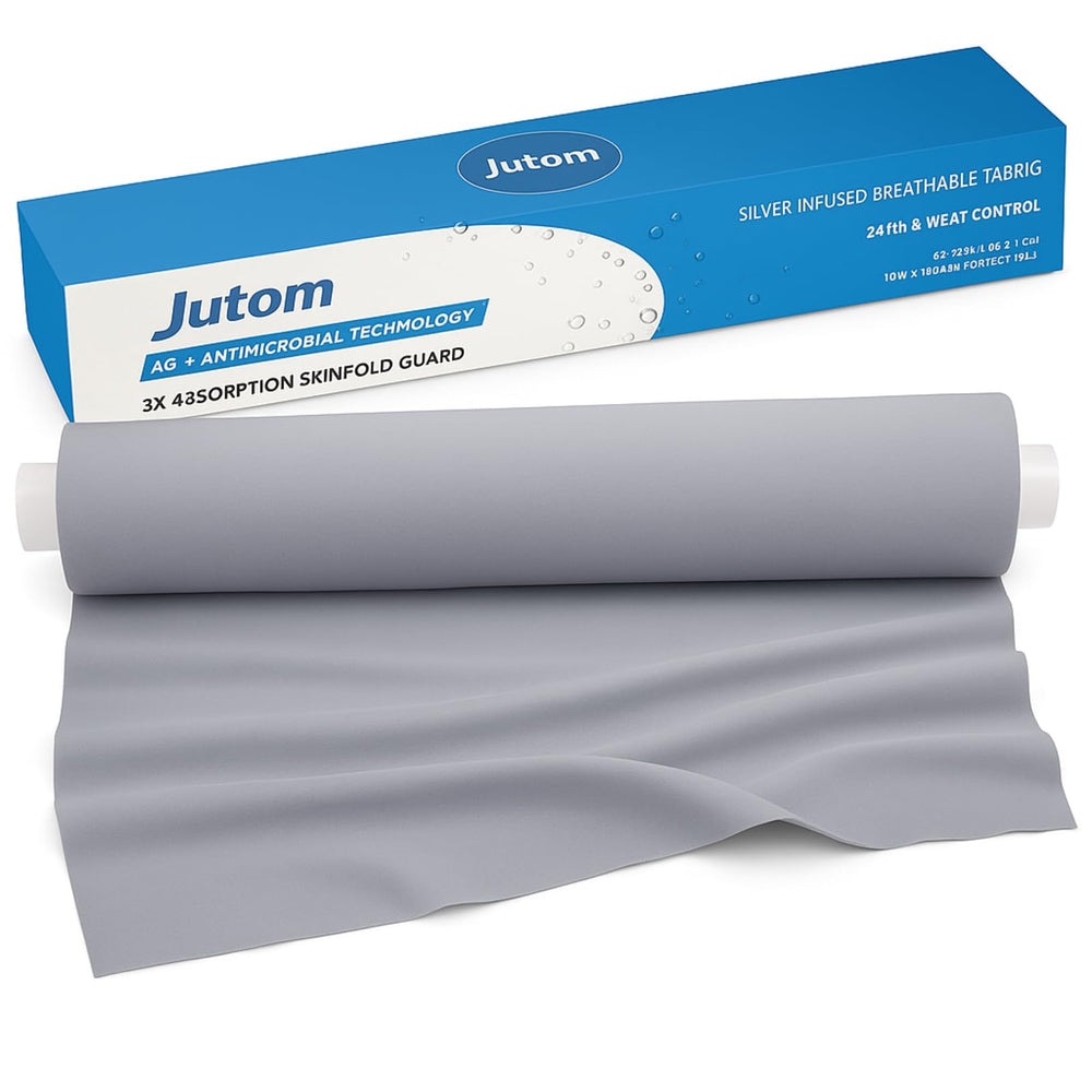 Jutom silver-fold textile roll absorbs moisture in skinfolds for daily comfort.