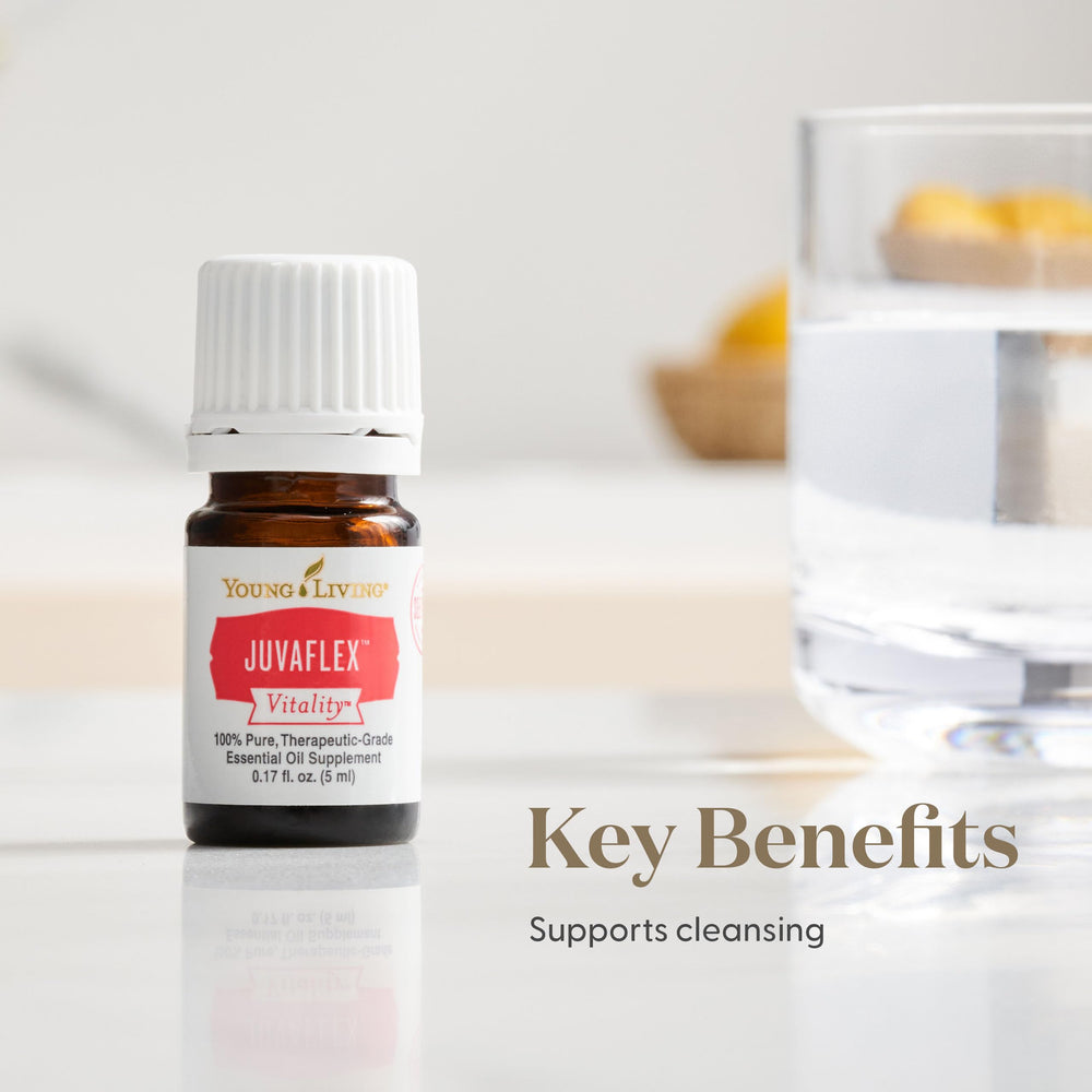 JuvaFlex Vitality dispensing into glass captures easy daily ritual use