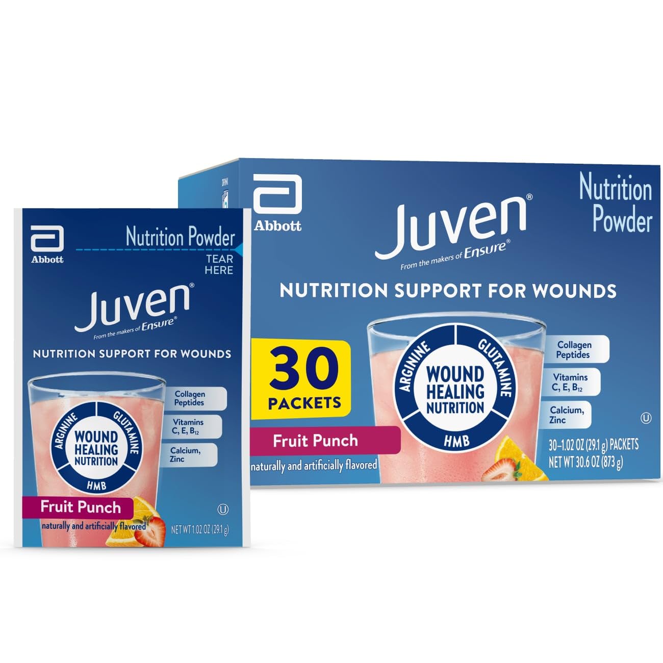 Juven Therapeutic Nutrition bottle front, highlighting wound support formula