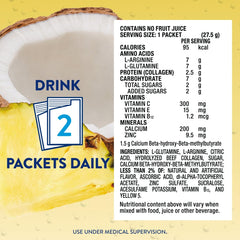 Juven pineapple coconut flavor label emphasizes tasty nutrition choice