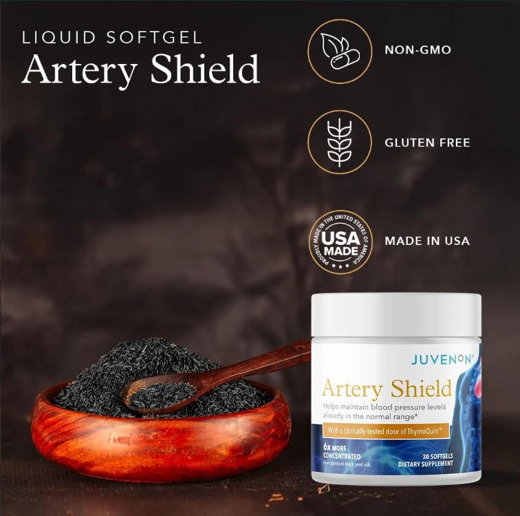 Juvenon Artery Shield pour scene shows easy intake as part of a routine.
