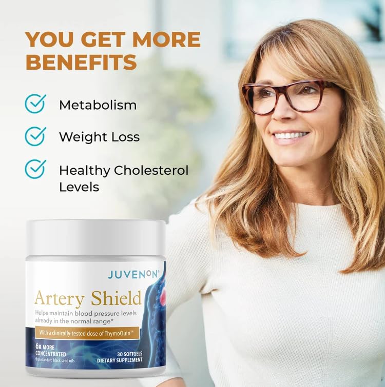Juvenon Artery Shield label detail communicates natural ingredients and purity.