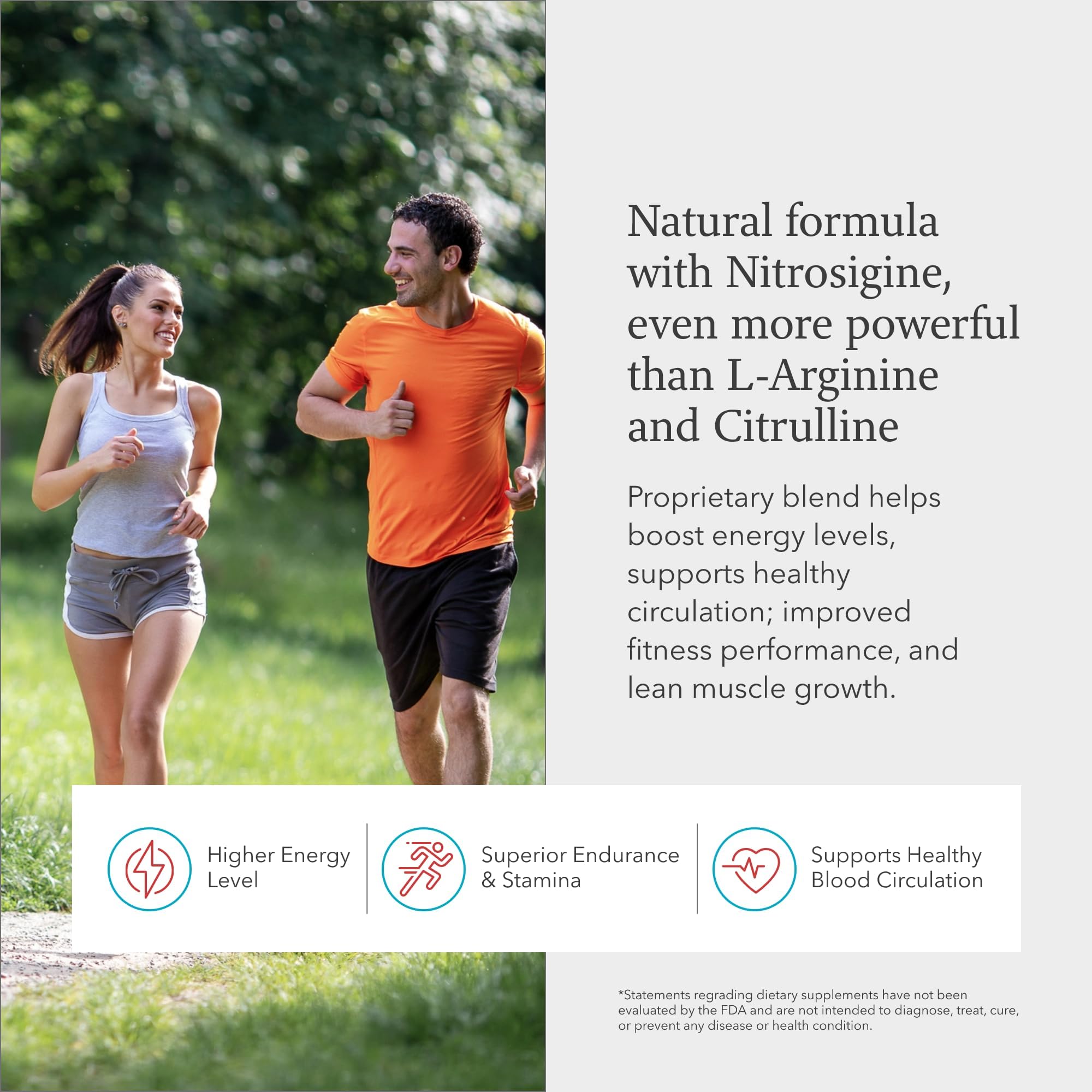 Juvenon BloodFlow-7 label close-up featuring Nitrosigine and key ingredients.