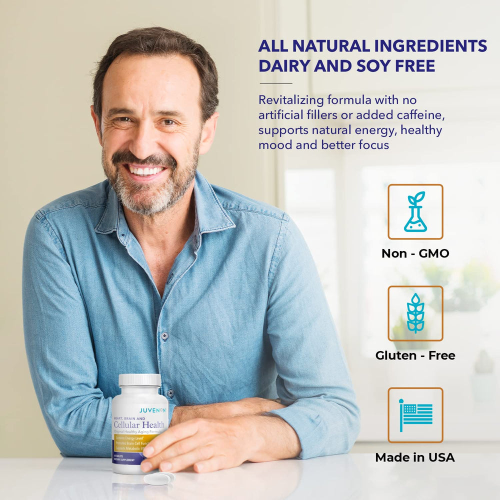 Juvenon Cellular Health taking tablet with meal suggests a convenient daily routine.