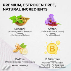 Juvenon menopause mood support featuring Affron for daily mood balance