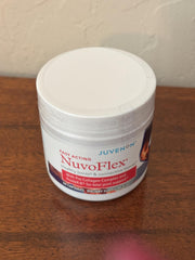 Juvenon NuvoFlex bottle on desk—simple daily supplement routine.