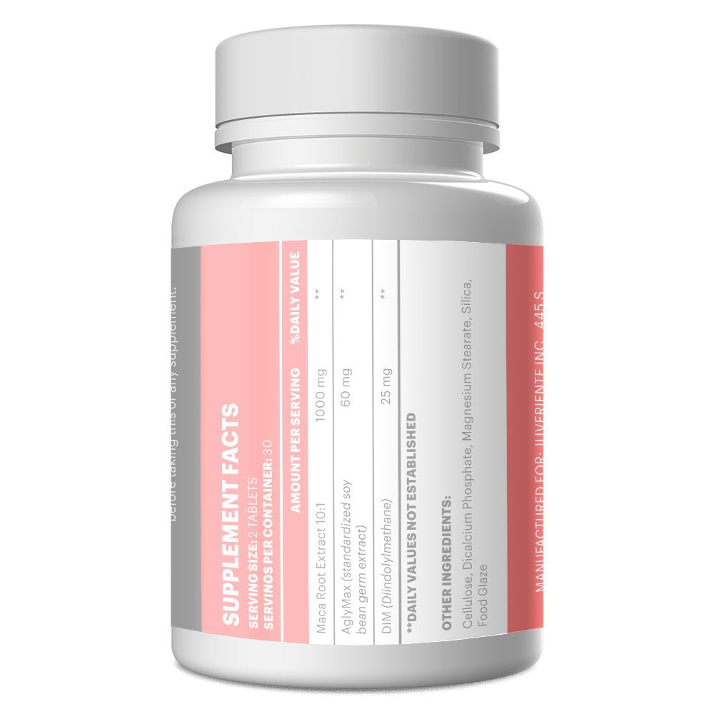 Juveriente Effisoy AM/PM maca root extract visible on packaging