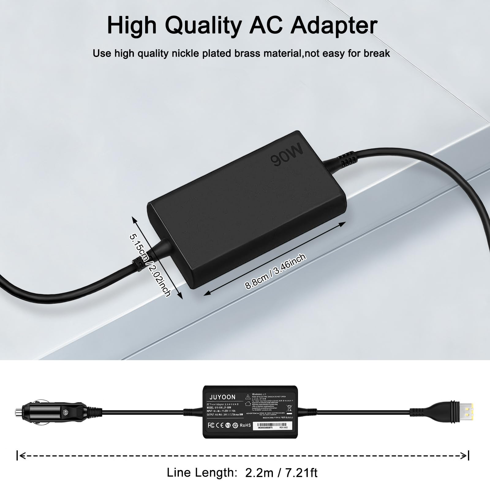 JUYOON 90W car charger powering Airmini 11 during road trips for uninterrupted therapy