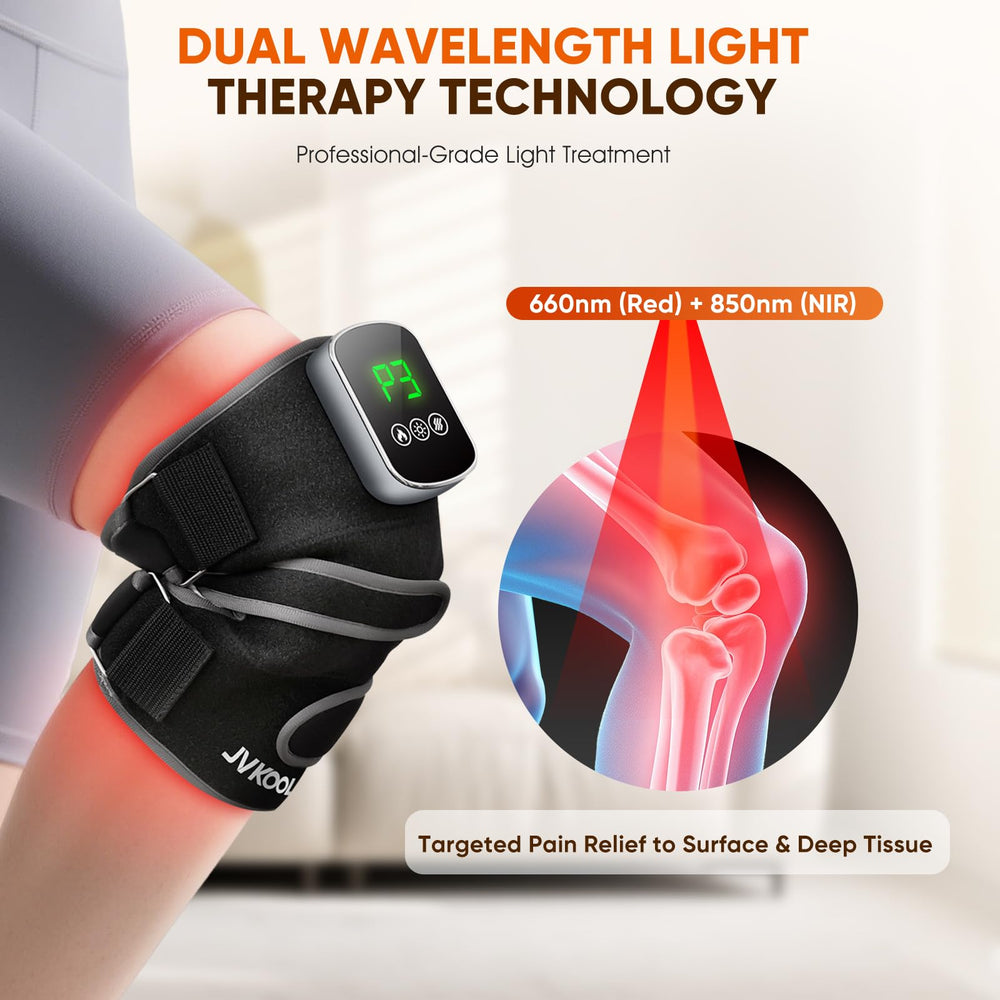 JVKOOL Knee Massager adjustable temperature for customizable comfort.