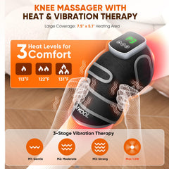 JVKOOL Knee Massager three massage modes for versatile relief.