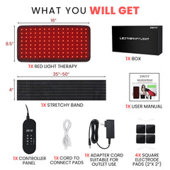 JWAY red light therapy belt portable use scene, ready for travel.