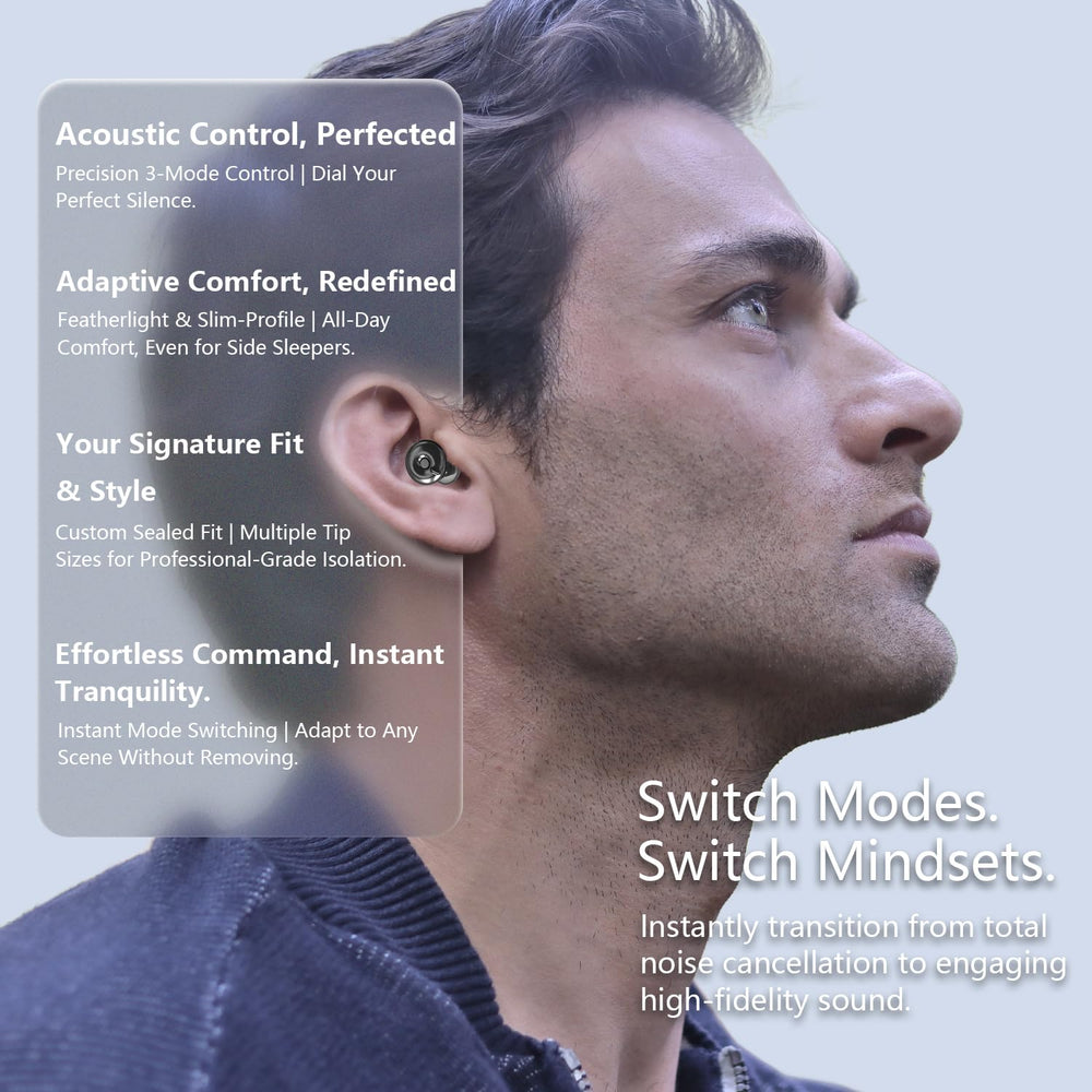 JWLTAPE adjustable ear plugs in focus balance mode reduce distractions while studying or working.