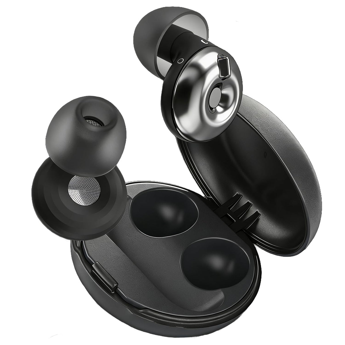 JWLTAPE adjustable ear plugs in silent night mode blocking city noise for peaceful sleep.