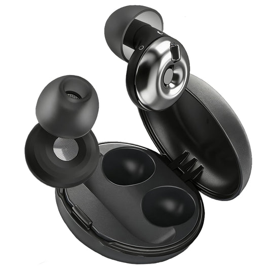JWLTAPE adjustable ear plugs in silent night mode blocking city noise for peaceful sleep.