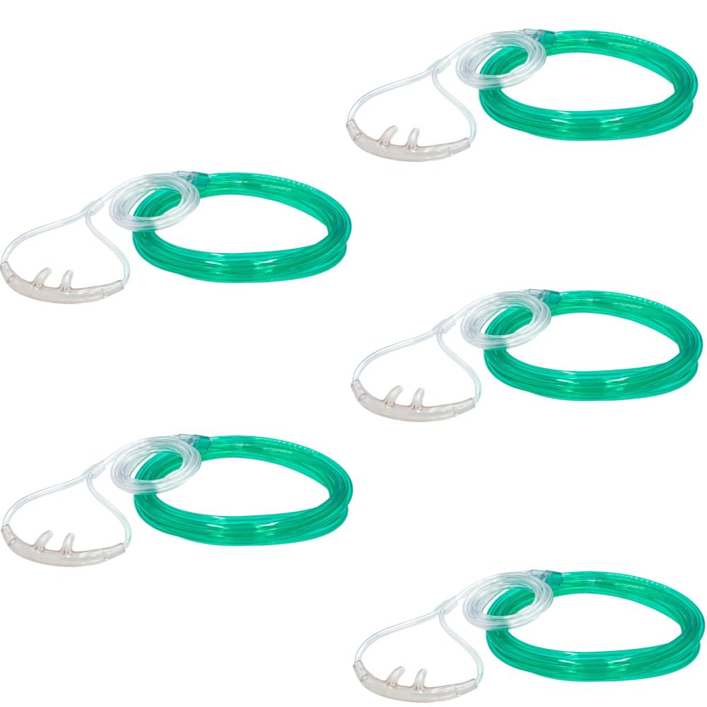 JWYN 5pk Salter Style 50ft adult oxygen cannula with flexible tubing for comfortable home use