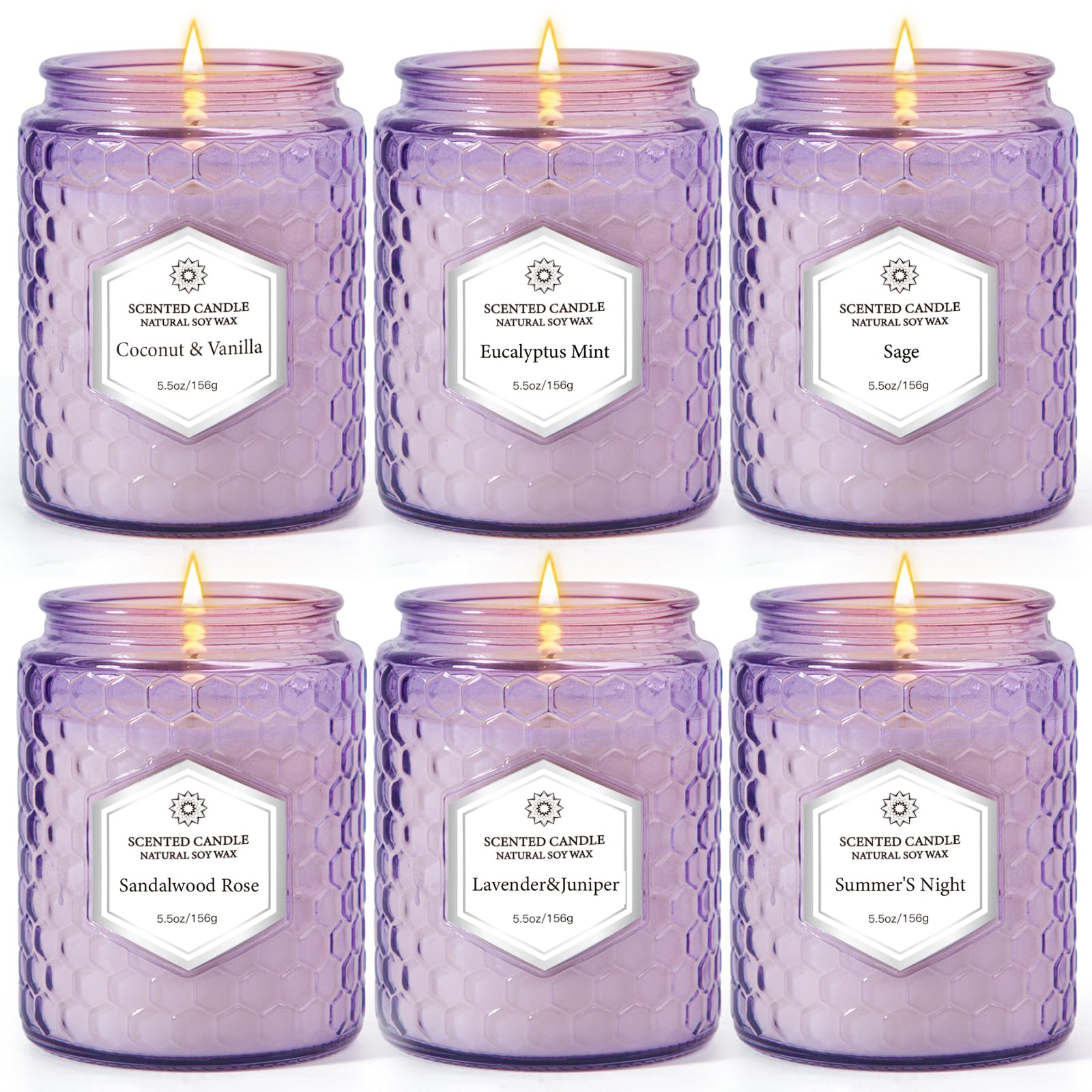 JXDLSQ six pack aromatherapy candles in packaging for gifting and mood enhancement.