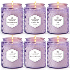 JXDLSQ six pack aromatherapy candles in packaging for gifting and mood enhancement.