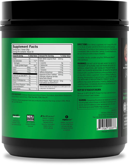 JYM Pre-JYM Black Cherry scoop showing precise powder measurement