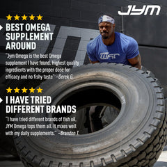 Athlete preparing Omega JYM during training for potential performance support