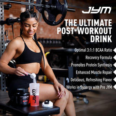JYM Post JYM Rainbow Sherbet on a bench with gym gear signaling recovery