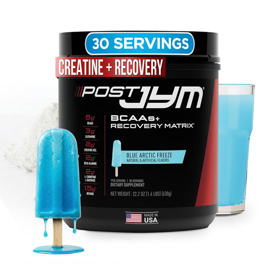 JYM Post JYM Blue Arctic Freeze tub ready for post-workout recovery.
