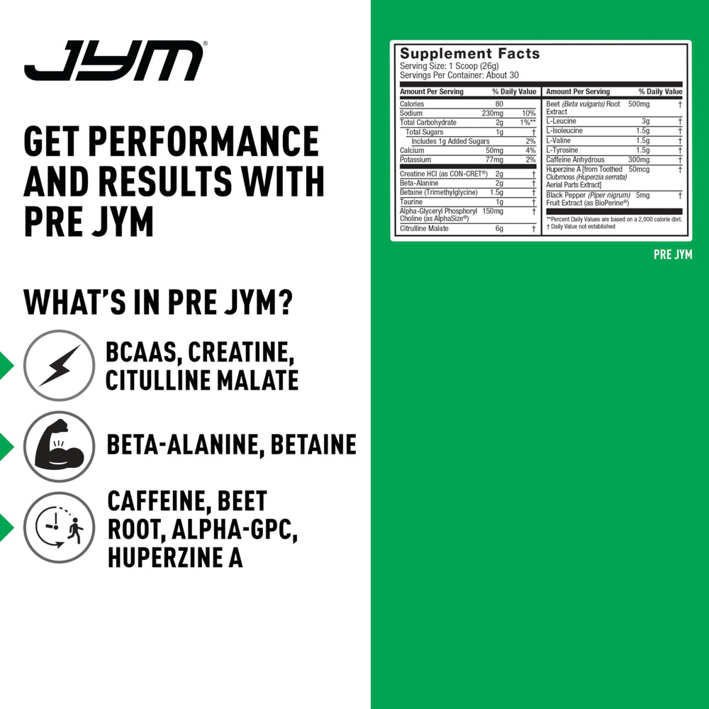 JYM Pre JYM powder being mixed with water demonstrates quick prep.