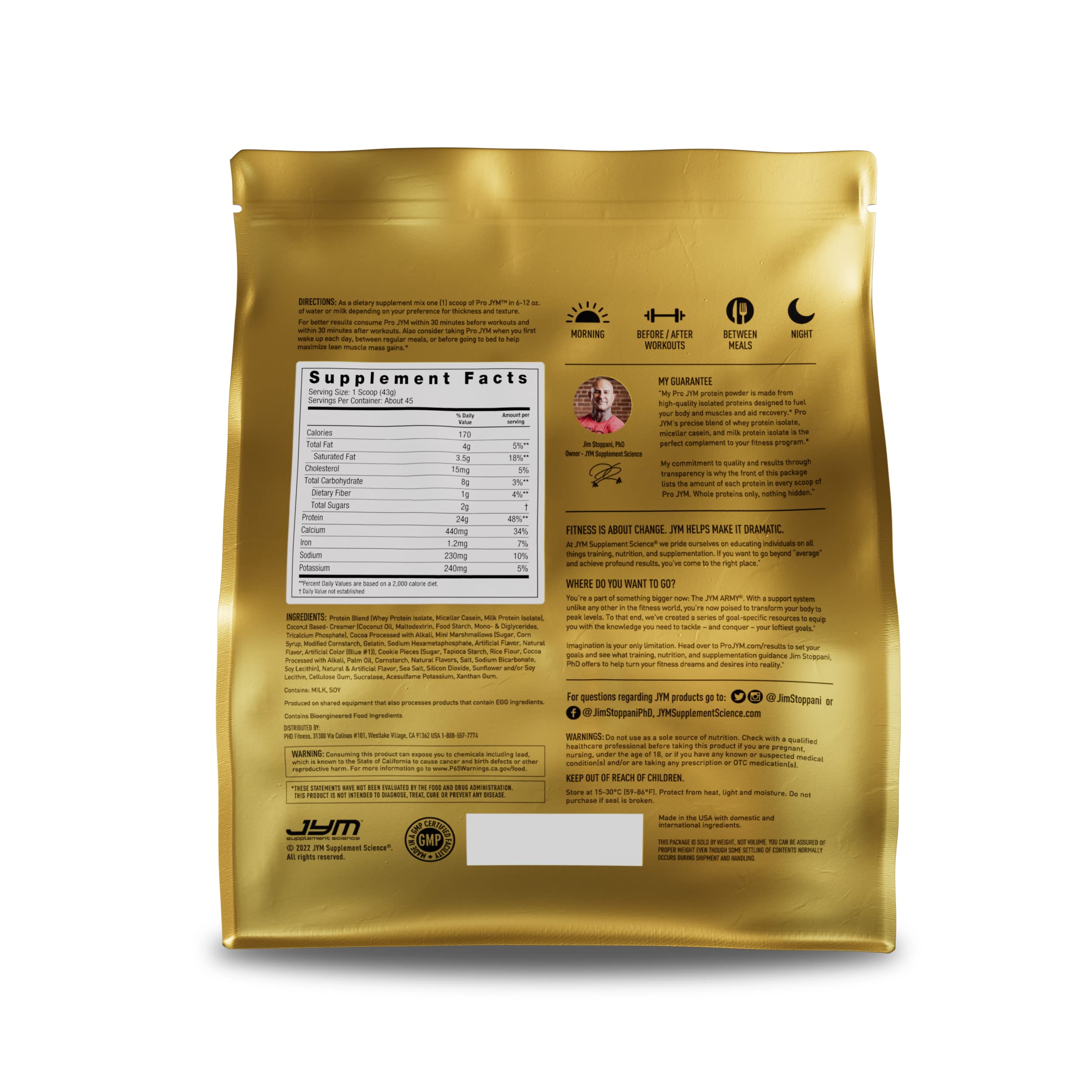 Close-up of the Rocky Road label with clear protein blend details