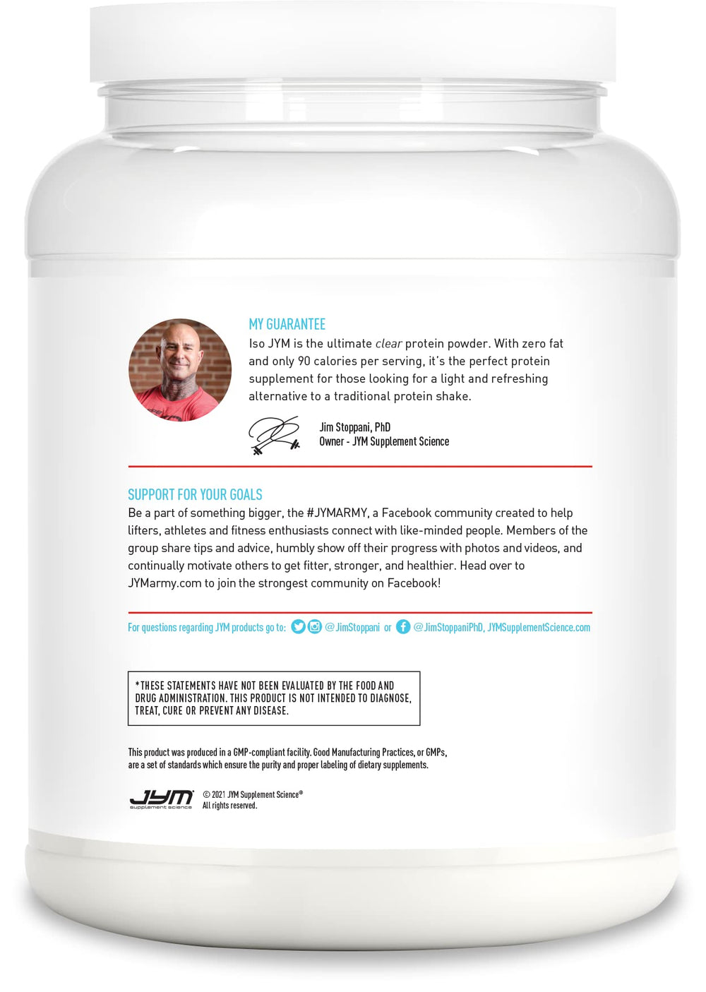 JYM Iso JYM Bombsicle mixed-drink glass suggests a low-calorie option between meals.